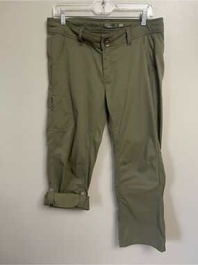 PrAna Womens size 10 short HALLE Convertible Pants green Gorpcore hiking